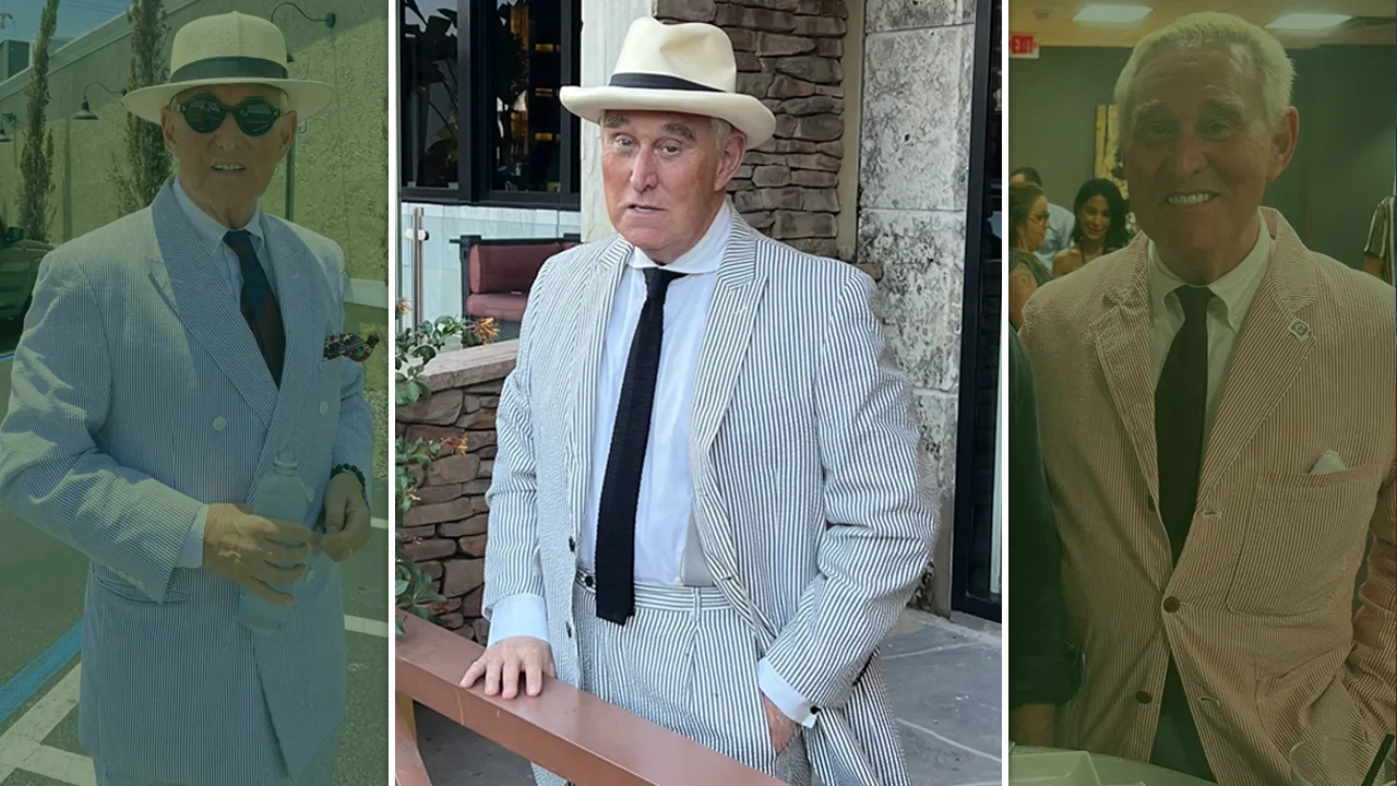 Man wearing a seersucker suit styled with classic menswear essentials