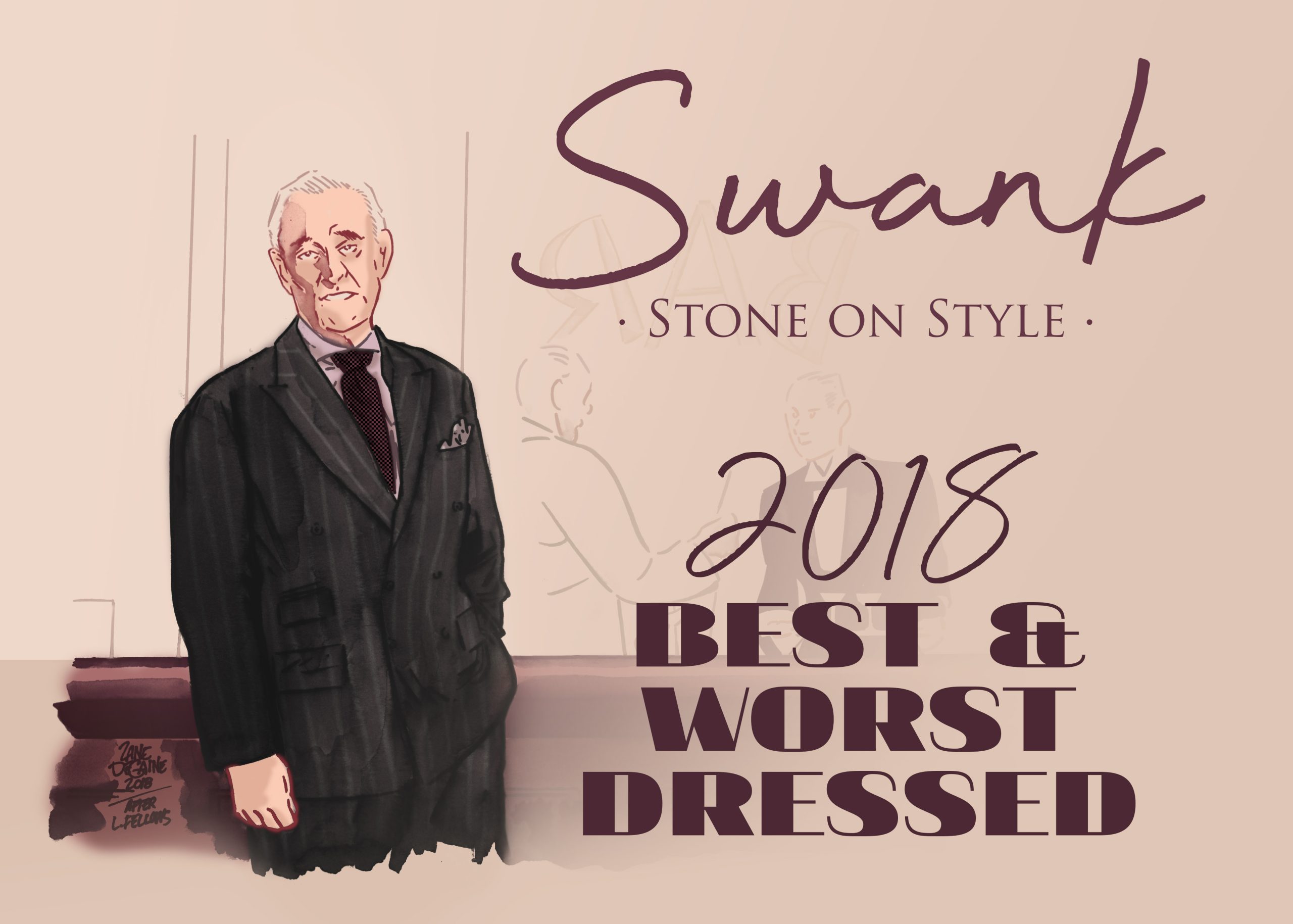 Roger Stone presenting the Best and Worst Dressed 2018 list in Stone on Style