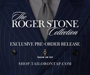 Roger Stone presenting the Roger Stone Menswear Collection launch