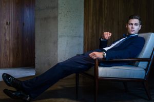 Midnight blue menswear outfit showcasing classic color and elegant style