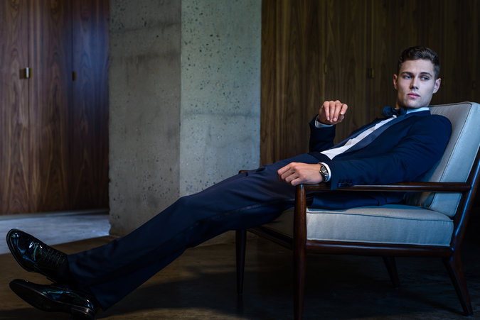 Midnight blue menswear outfit showcasing classic color and elegant style