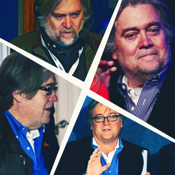 Steve Bannon layering multiple shirts as part of his distinctive style